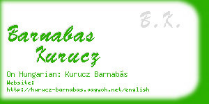 barnabas kurucz business card